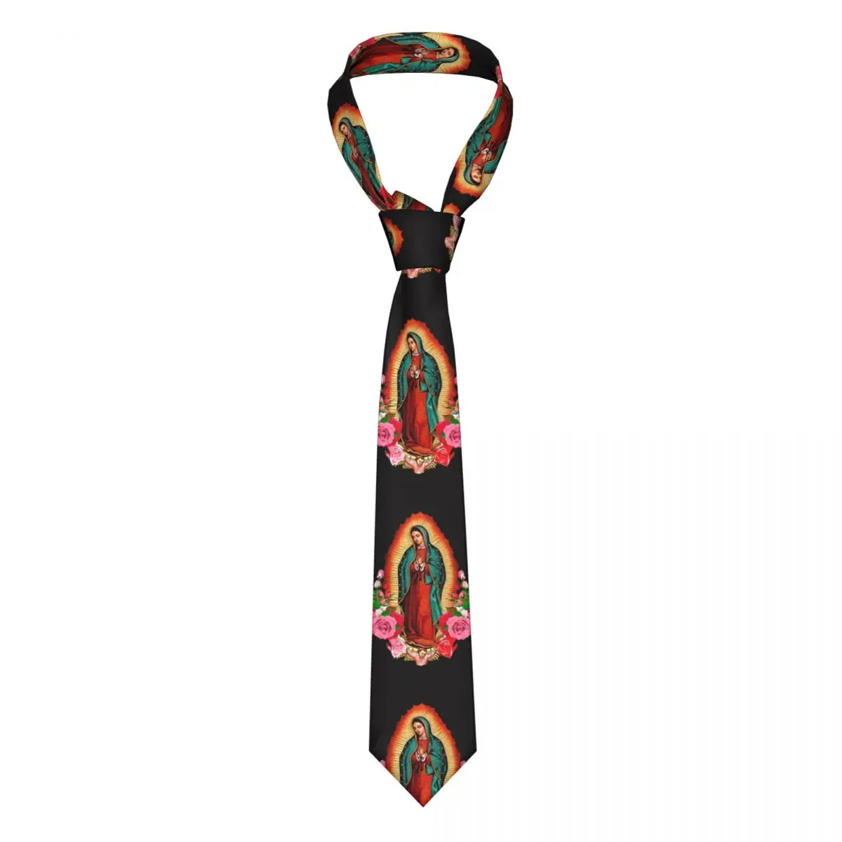 

Virgin Mary Of Guadalupe Tie Flower Print Polyester Silk Printed Neck Ties Accessories Wedding For Man Blouse Cravat