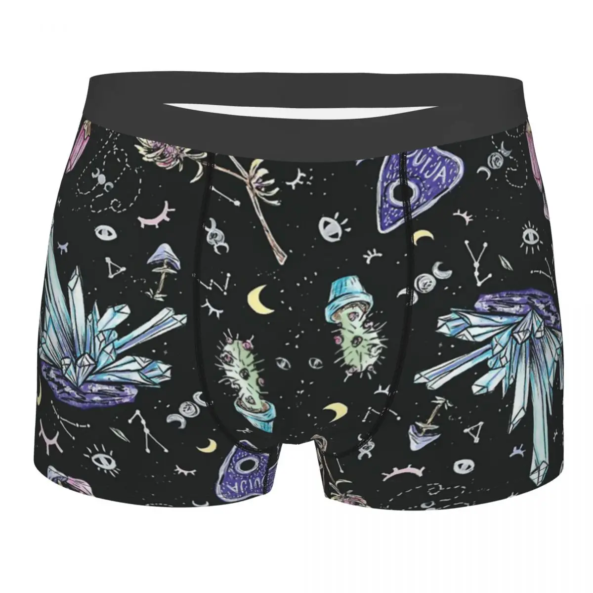 

Мужские боксеры Ouija, нижнее белье из полиэстера, забавные мужские шорты в стиле страха ведьмы и духа