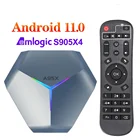 Приставка Смарт-ТВ A95X F4 Amlogic S905X4 RGB светильник Android 11 Max 4G 128 Гб двойной Wi-Fi для Youtube 8K медиаплеер Android телеприставка