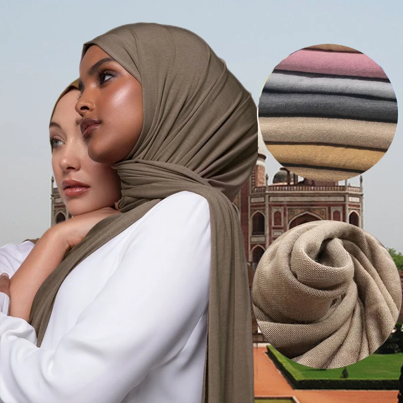 Bufanda musulmana de algodón suave de colores lisos, chal LARGO DE Hijabs, turbante islámico para la cabeza, envolturas de diadema de África, 170x60cm
