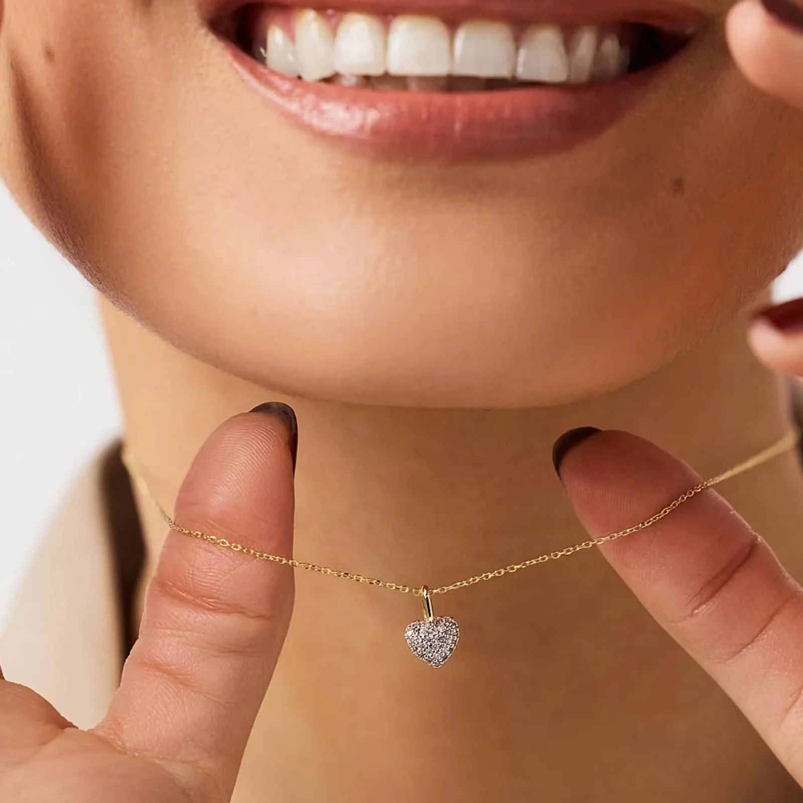 DPLAOPA Стерлингового Серебра 925 пробы Золотое Сердце Любовь Подвеска Полный Циркон