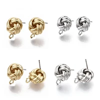 kissitty 10pcs gold color love knot shape iron stud earrings findings diy stud earrings accessories jewelry findings