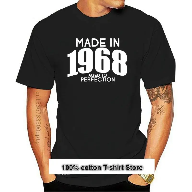 

Camiseta negra Hipster para hombre, camiseta divertida de 50 ° cumpleaños, regalo, novedad de 1968