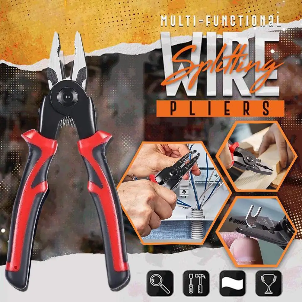 

Multifunctional 5 In 1 Pliers Steel Wire Pliers Wire Stripping Pliers Interchangeable Head Special For Electricians Q5T9