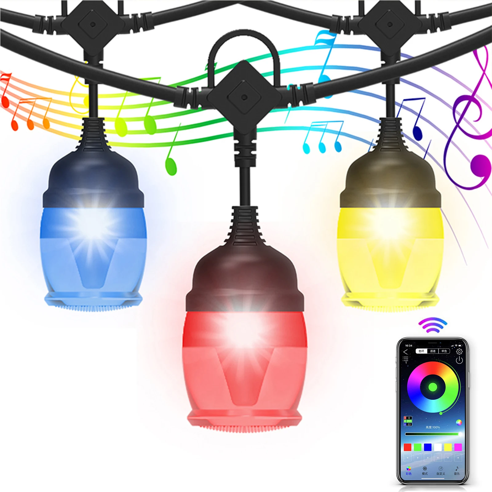 

Creative RGB LED Strings Light Multi-Colors Smart Voice Control Lamps Garden Lawn Waterproof Fairy Lamp Decor