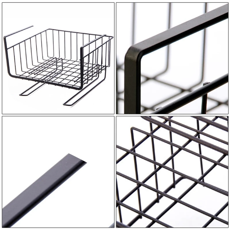 

Cupboard Hanging Under Shelf Storage Iron Cabinet Closet Hanging Mesh Basket DropShipping