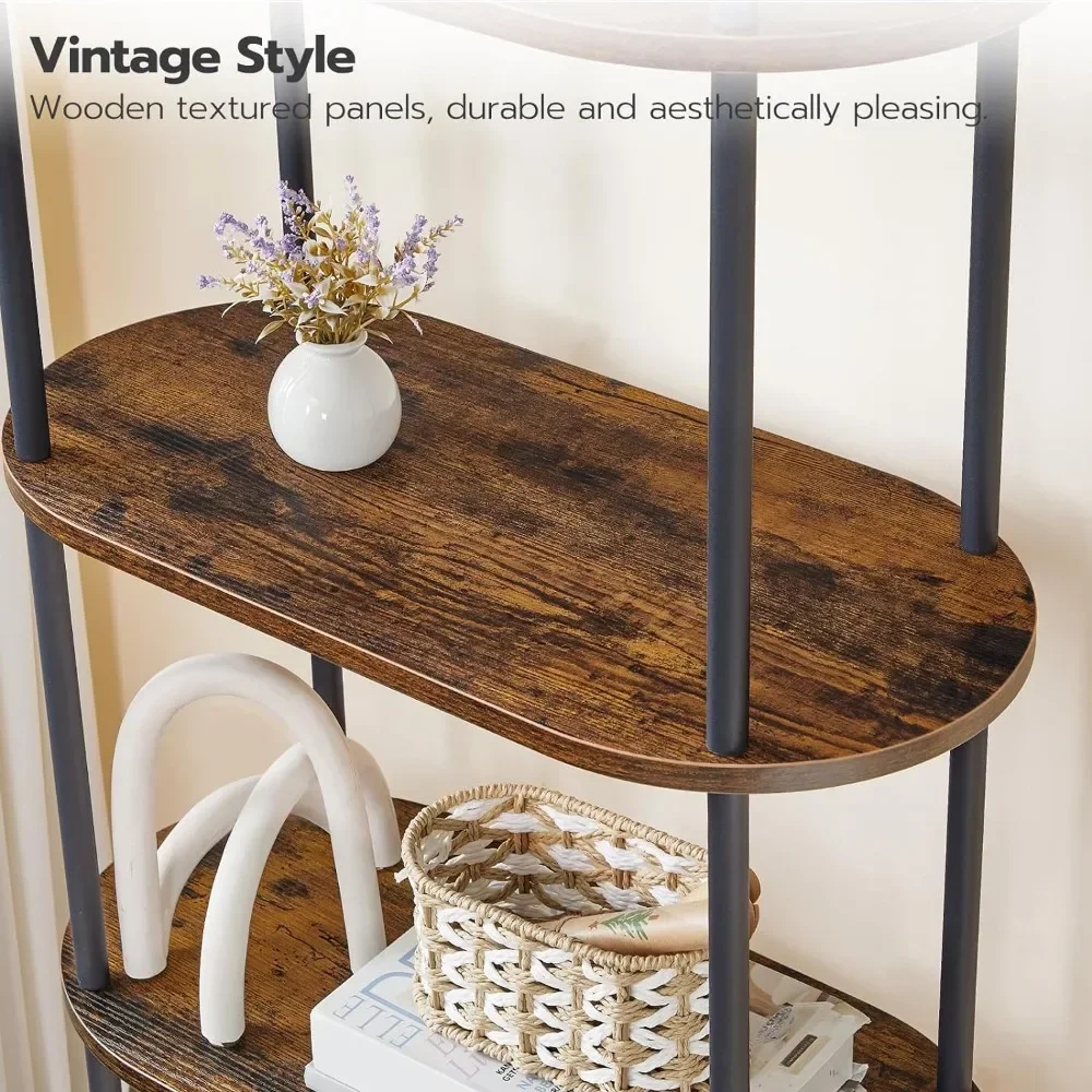 Книжная полка 5-уровневая промышленный книжный шкаф изогнутый высокие стоячие