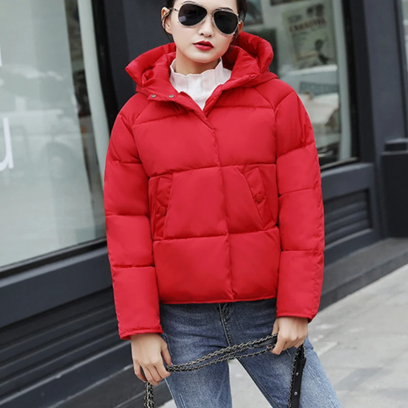 Women's Winter Coat Parka Super Hot Short Hooded Mid-length Padded Jacket Korean Fashion Slim Fit Jacket Free Shipping Keep Warm