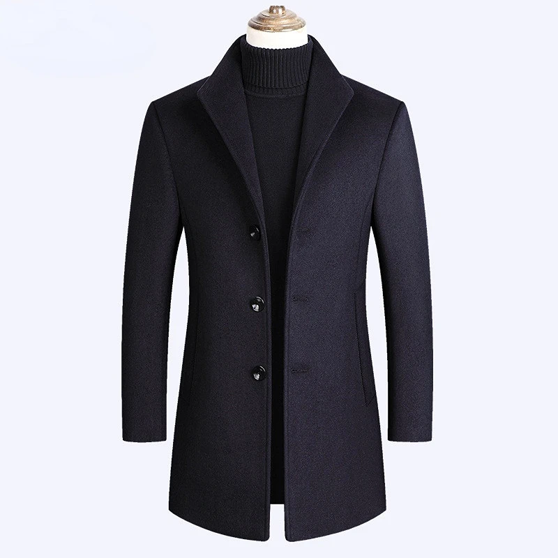 

BOLUBAO Men Wool Blend Coat Winter New Men's Casual Wild Wool Overcoat Quality Brand Male Solid Color Wool Coat