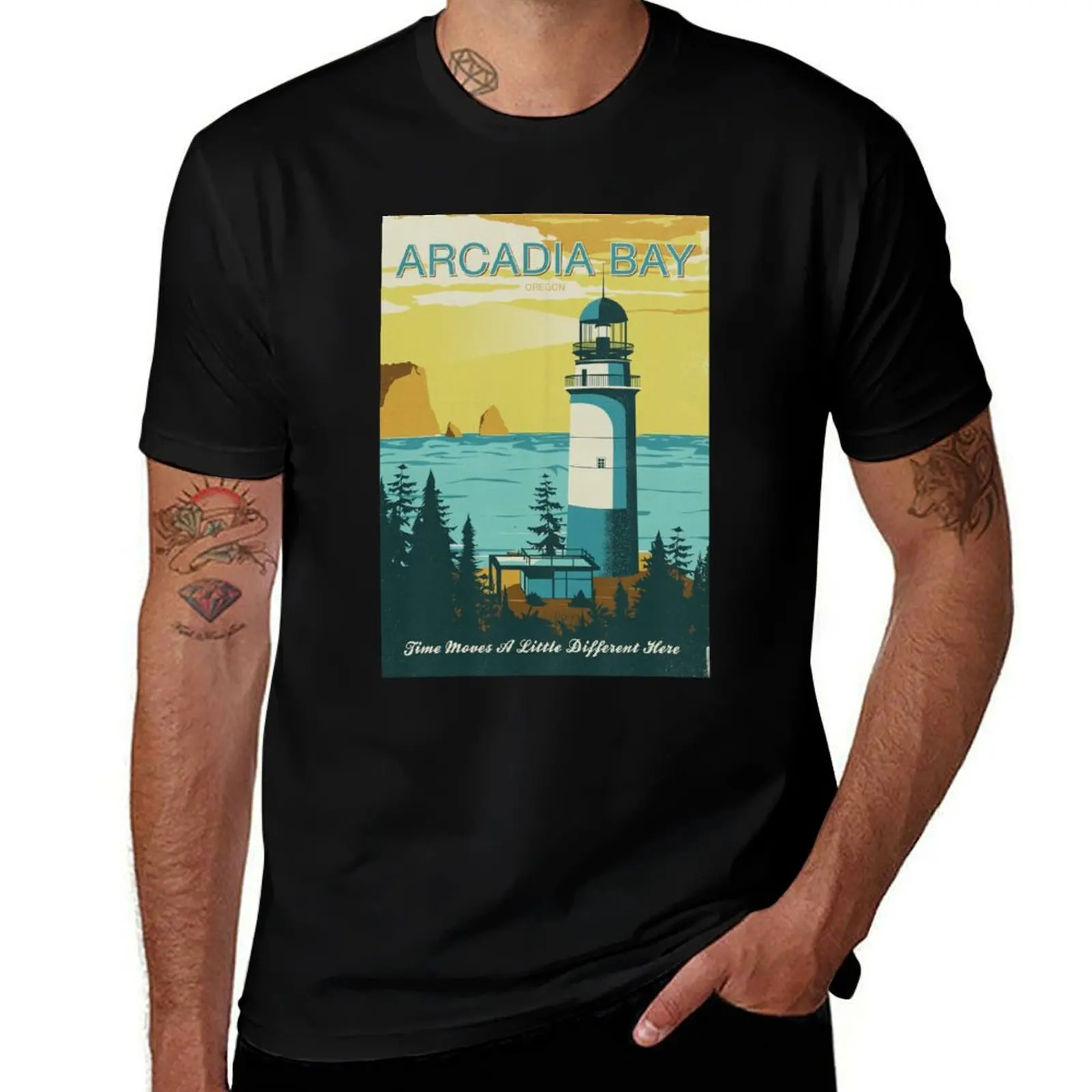 Футболка Arcadia Bay - Vintage Tourism Poster хлопок мужская