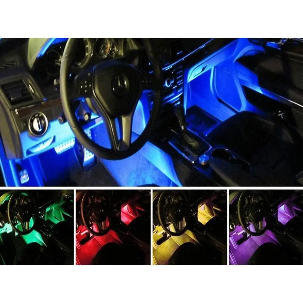 6 в 1 светодиодный RGB 12 В шасси атмосферная лента с дистанционным управлением