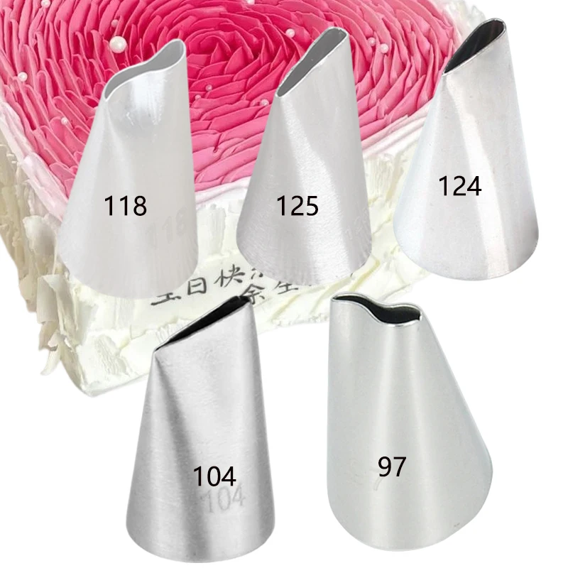 

97#118#104#124#125#Stainless Steel Pastry Nozzles Cream Piping Nozzl DIY Cupcake Kitchen Tool Cookie Dessert Decoration Supplies