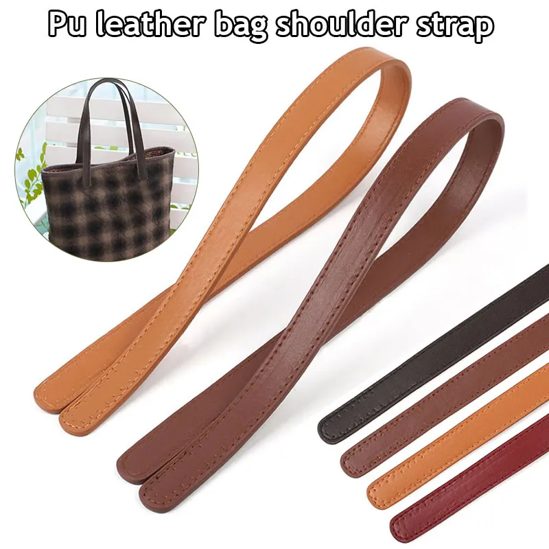 

2PCS Fashion Sewing Style Bag Strap PU Leather DIY Bag Belt Strap Bag Handle Tote Shouler Bag Belt Solid Color Bag Accessories