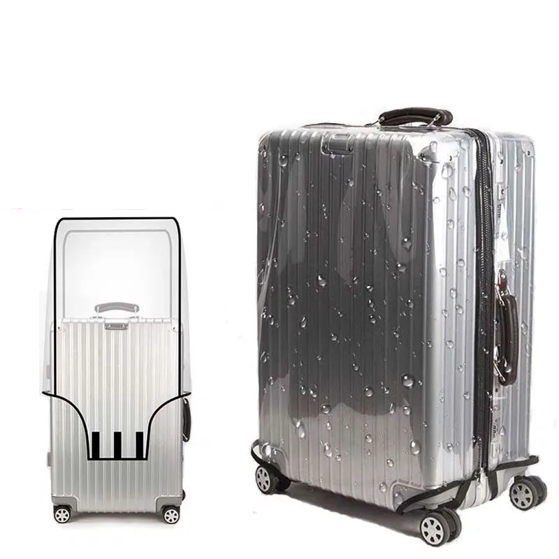 Luggage Covers Transparent PVC Luggage Cover Waterproof Trolley Suitcase Dust Cover Dustproof Travel Organizer Accessories
