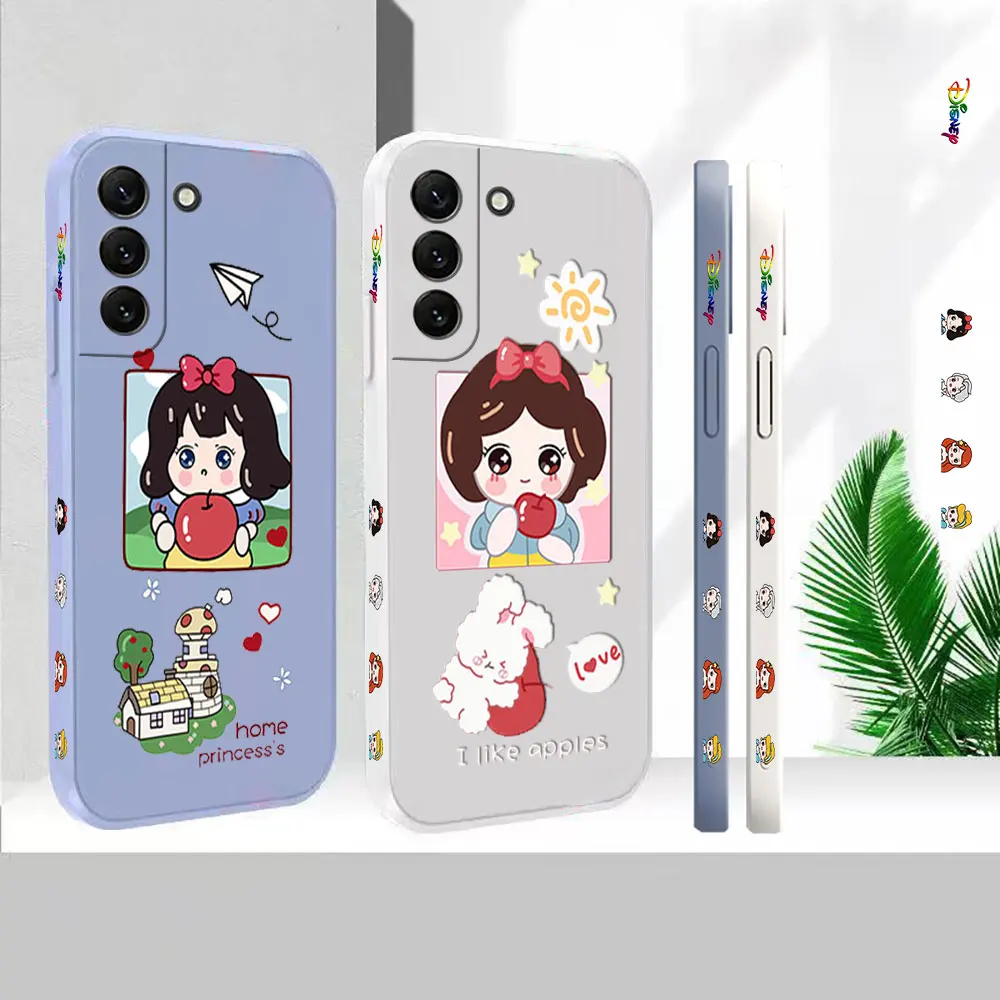 

Anime Snow White Case For Samsung Galaxy S23 S22 S21 S20 FE Ultra 5G S11 S11E S10 S10E S9 Plus Liquid Silicone Case Cover Funda