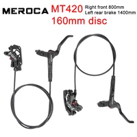 meroca mt420 mtb brake bicycle hydraulic 160mm disc brake four piston front right left rear brake 800 1400mm bike oil brake