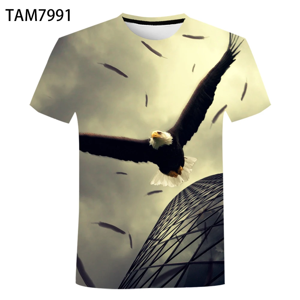 

3D Soaring Eagle Print T Shirt Men and Women Fashion Casual Sport T Shirts Summer Loose O Neck Short Sleeve Tops Tees Streetwear