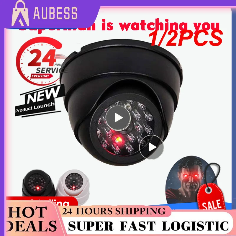 

1/2 шт., беспроводная черно-белая Пластиковая купольная камера видеонаблюдения