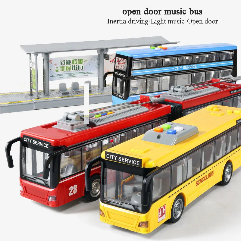 Model Large Sound And Light Double-decker Bus Simulation Car Toy Children's Gift