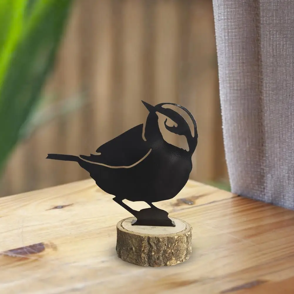 Металлические силуэты птиц декор для сада забора древесины Робин сталь