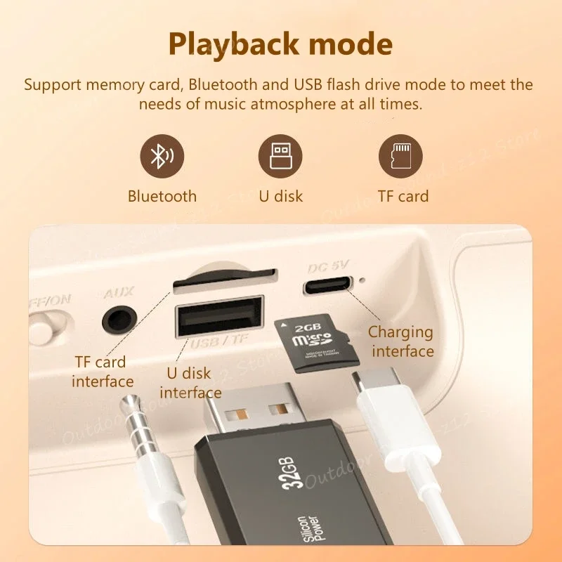 Портативная беспроводная стереоколонка Bluetooth с 2 микрофонами