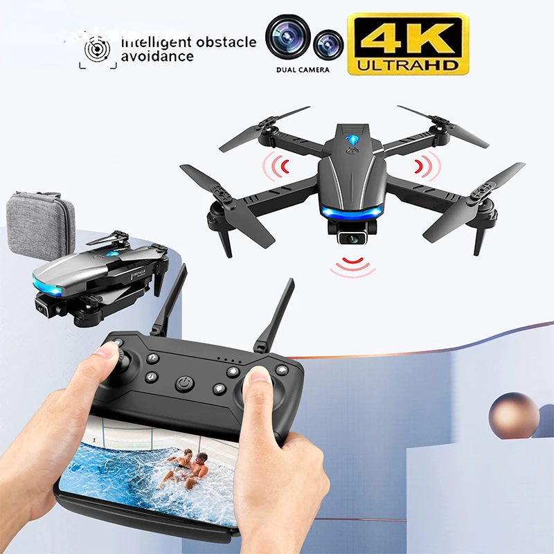 

Drone 4k with Profesional HD Dual Camera Fpv Drone Quadcopter Toy Infrared Obstacle Avoidance Height Keep One Key Return