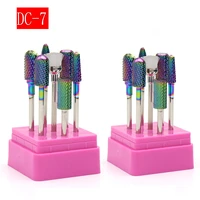 dc 7 tungsten steel nail art polishing headmulti function manicure tool set ideal for peel off dead skin or manicure 7pcsset