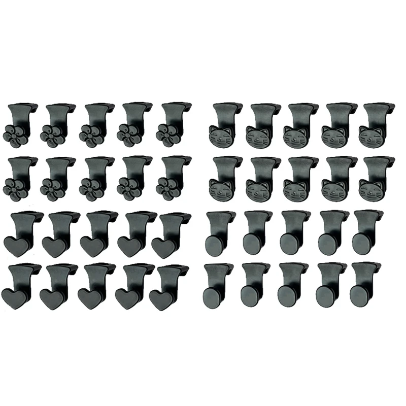 

40Piece Fits All Hangers Black Clothes Hanger Connector Hooks For Organizer Closet Space,
