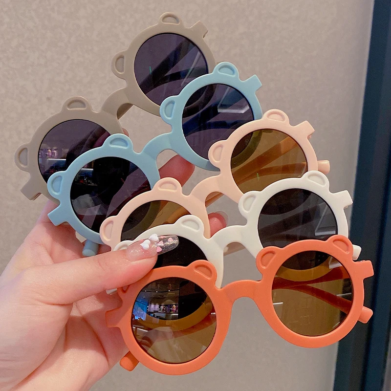 

Cute Children's Cartoon Bear Shape Fashion Round Sunglasses Boys Girls Vintage Sunglasses UV400 Protection Classic Kids Eyewear
