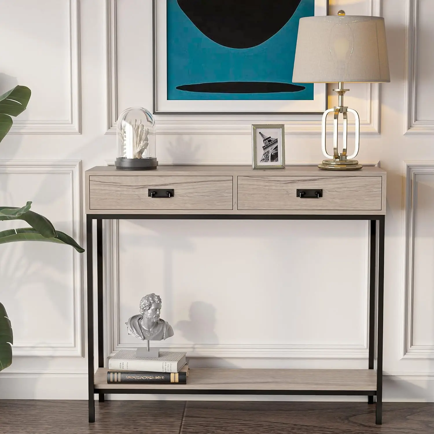 

Light Wood Console Table with Drawer, Entryway Table, Sofa Table with Ample Storage for Living Room, Cabinet Table Hall Furnitur