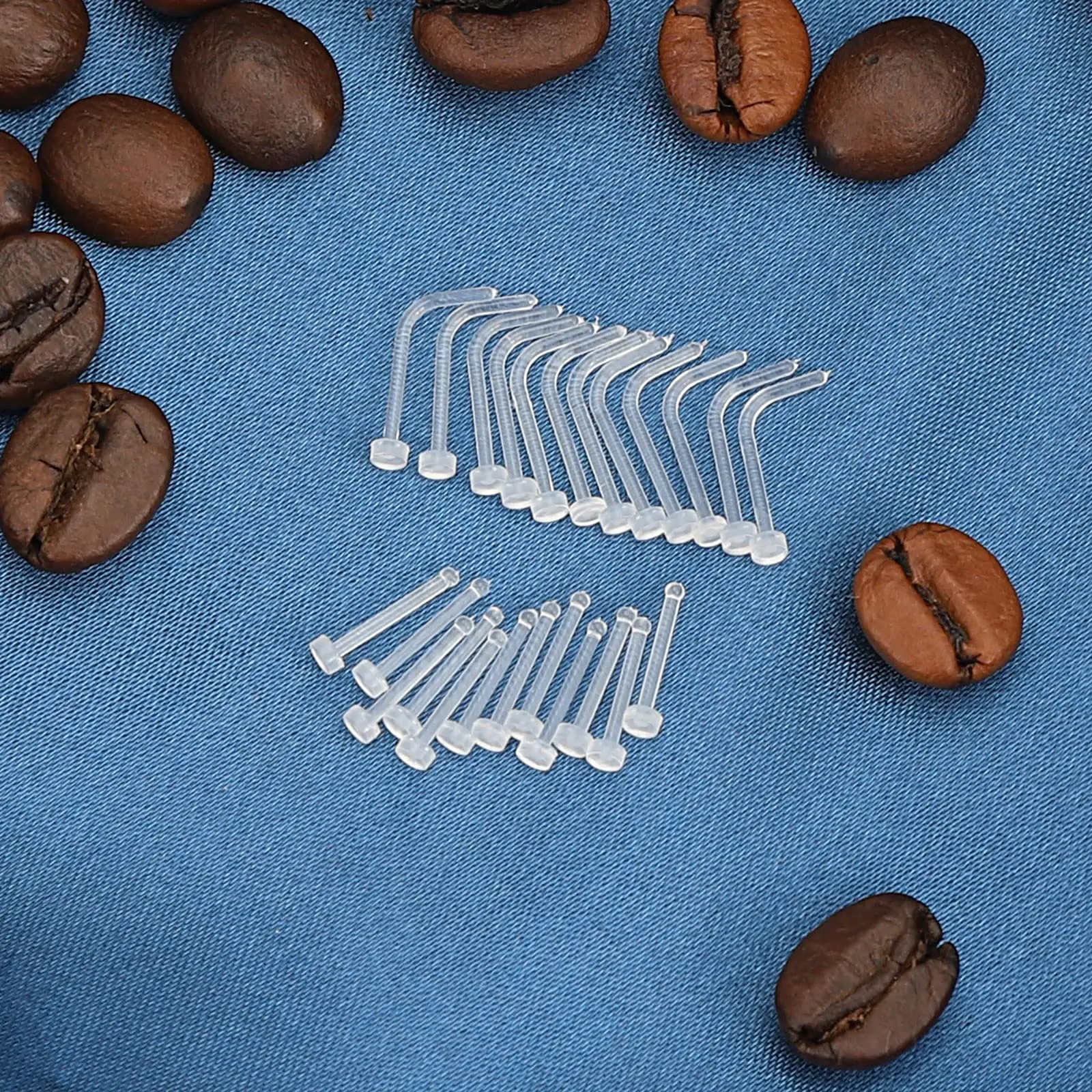 Пирсинг для носа с прозрачными носками 20 г