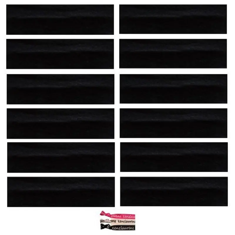 

Headbands 12 Soft Stretch Headband Sweat Absorbent Elastic Head Band Black