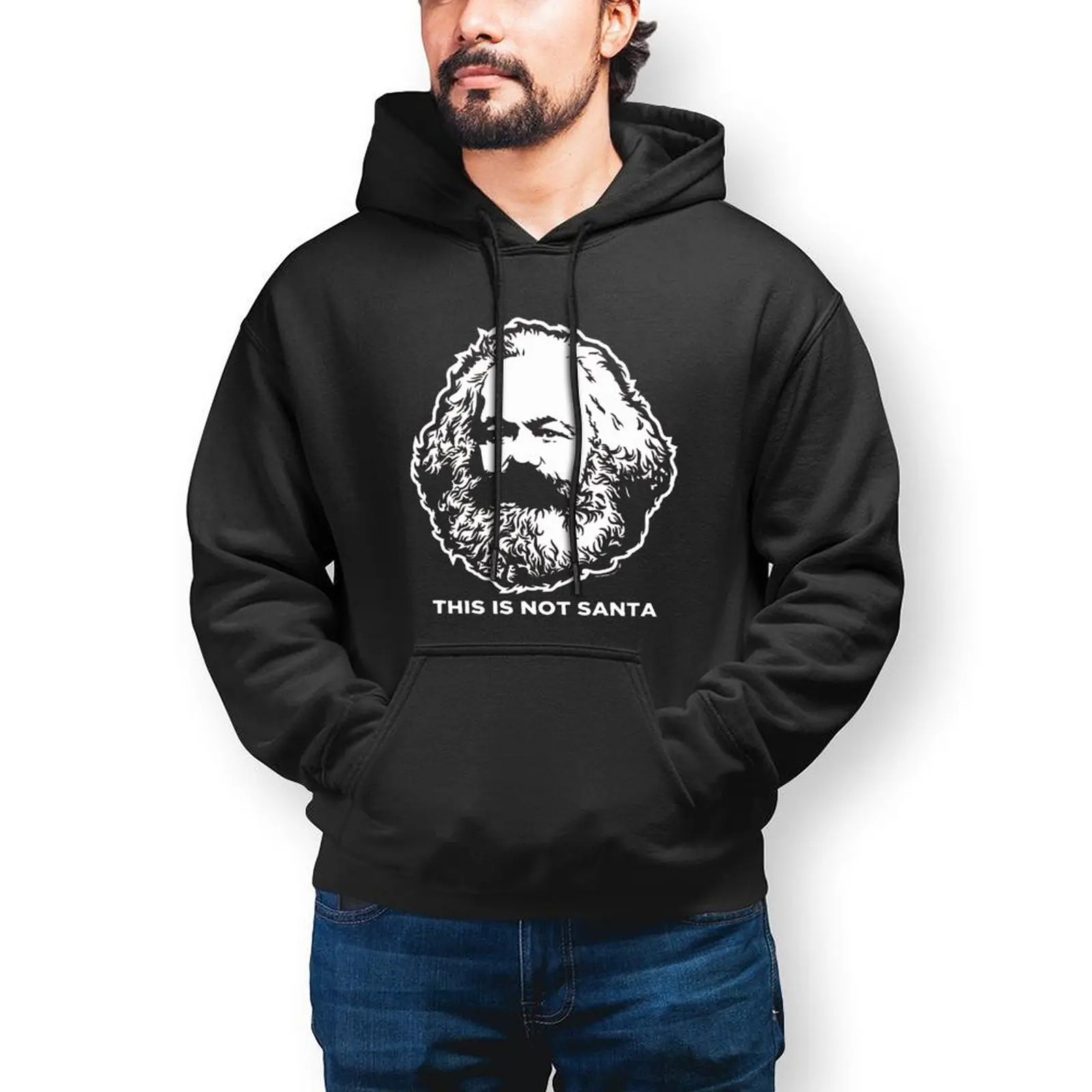 

Повседневные толстовки от Philosophy, модные хлопковые толстовки с капюшоном «This Is Not Santa», Осенний Свободный пуловер большого размера с длинными рукавами и капюшоном