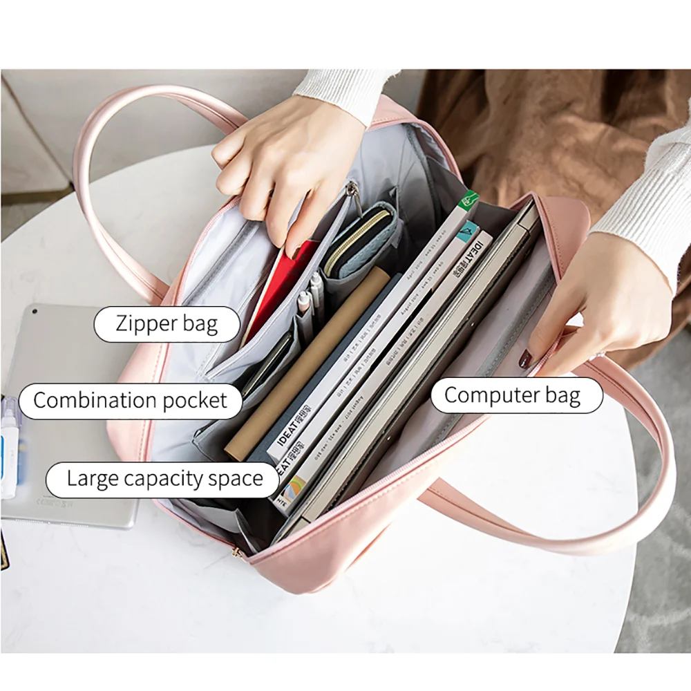 Women Briefcase Laptop Waterproof Elite Bags High Quality Rich Compartment Travel Bag Multifunction Office Ladies Tote 1PC