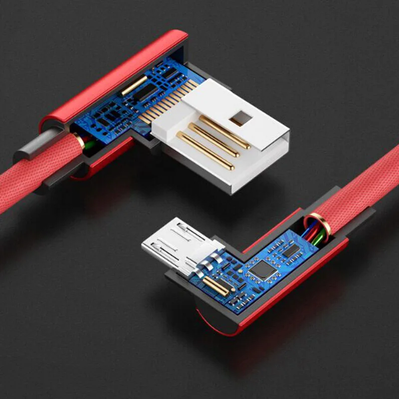 URVNS 90 градусов Type C/Micro USB кабель дизайн игры прямоугольный L-образной формы локоть