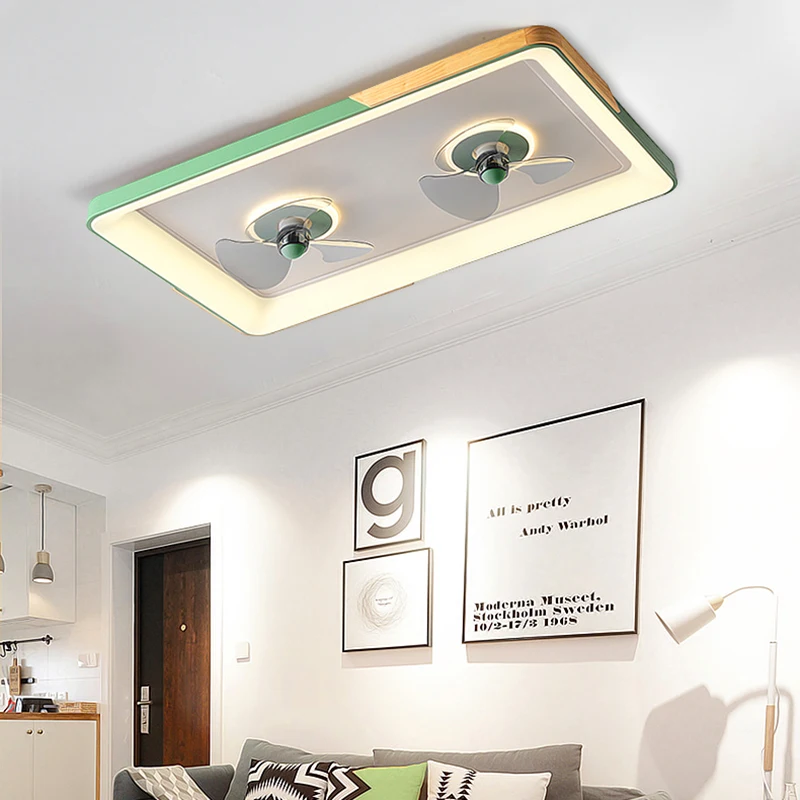 

Led Art Chandelier Pendant Lamp Ceiling Fan With Light Living decoration bedroom decor remote control dining indoor lighting