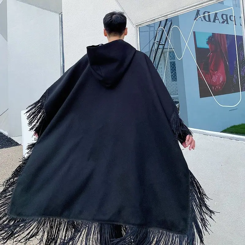 Плащ с капюшоном Goth в стиле панк для мужчин и женщин