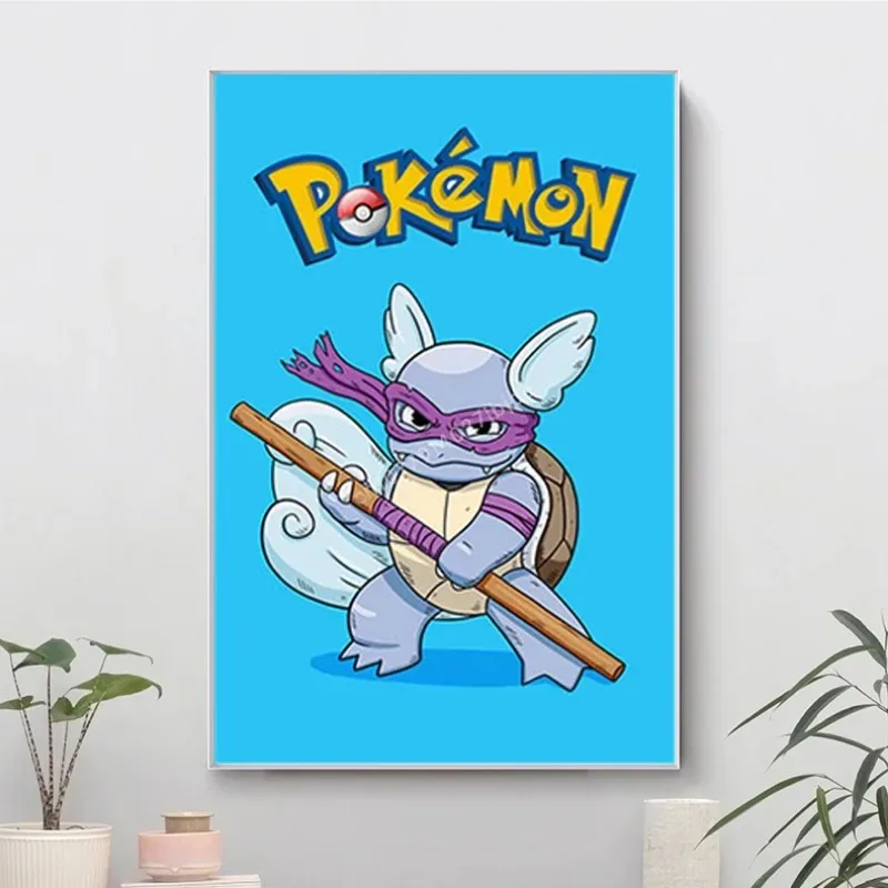 Настенная декоративная живопись с изображением покемона детская комната