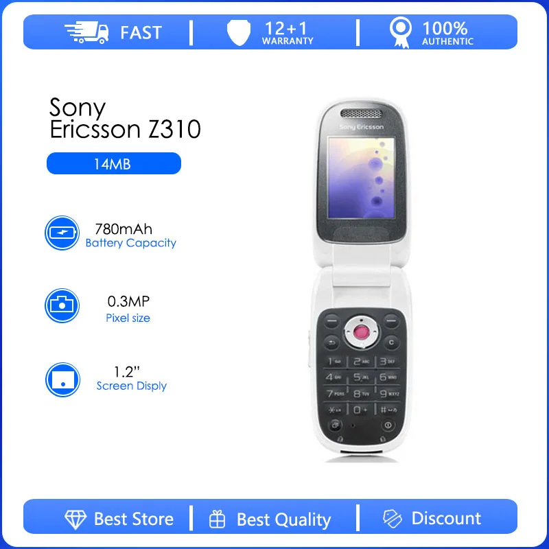 Sony Ericsson Z310 Восстановленный-оригинальный Z310a GSM 850 / 1800 / 1900 Java доставка быстрая бесплатная доставка