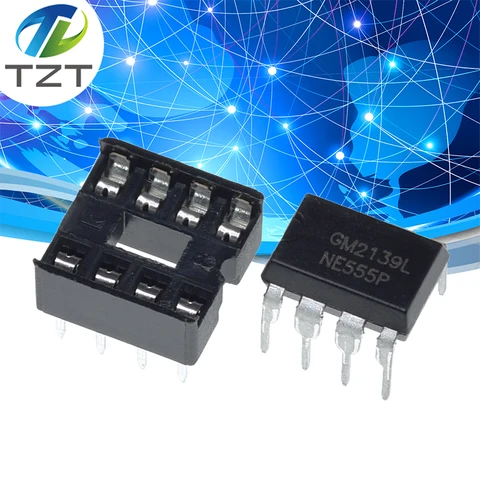 10Pcs , (5 Each) NE555 NE555P 555 Timer Programming + 8 Pin Sockets