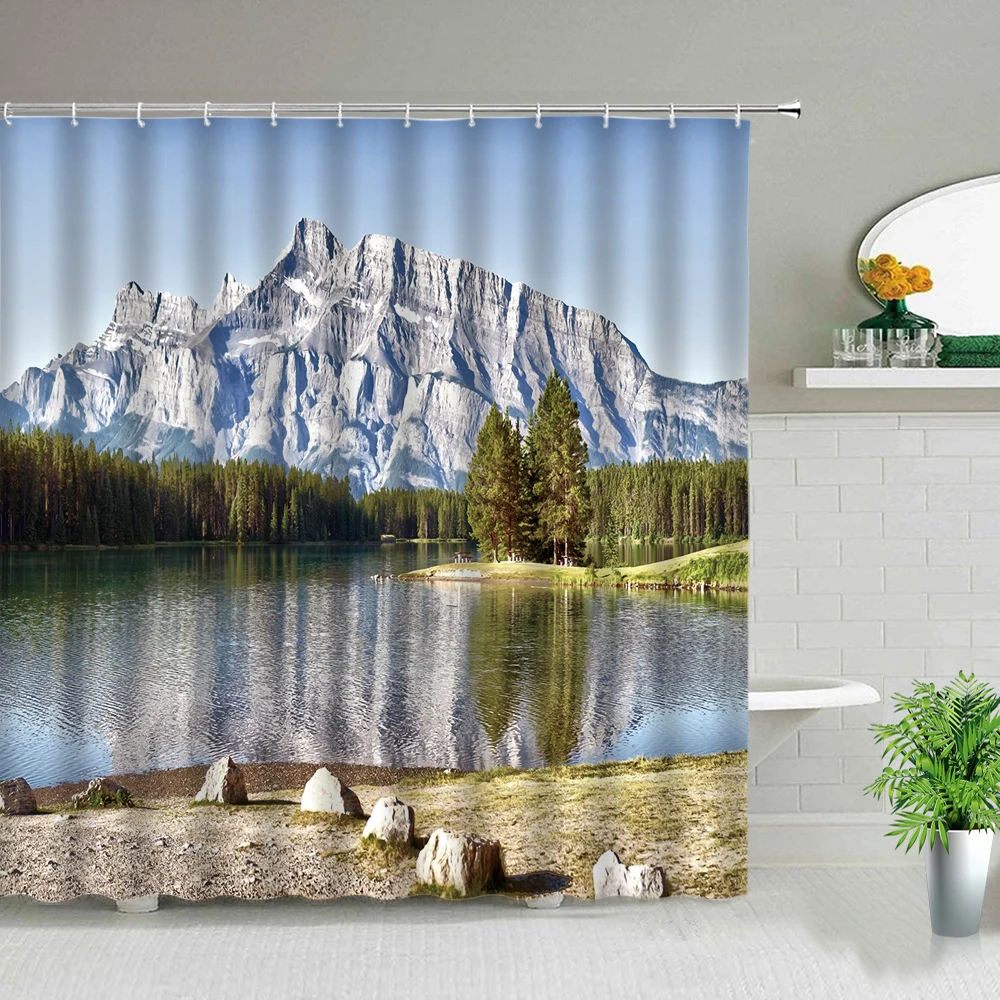 

Водонепроницаемая Штора для душа «Водопад» с крючками