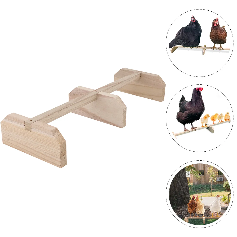 

Wood Wooden Toy Perch Chicken Standing Rack Birdcage Parrot Pet Playing Biting Roosting Bar