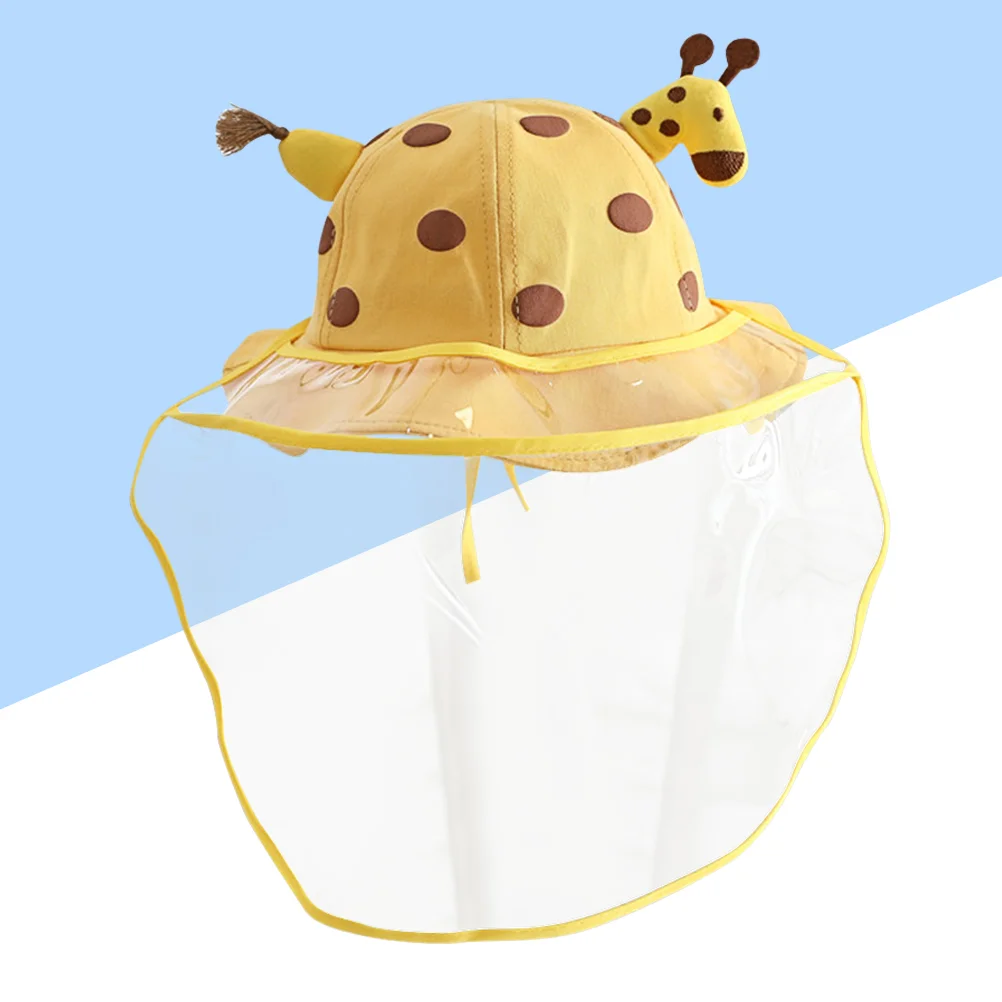 

Clear Sun Hat Deer Antlers Design Fisherman Hat with Shield Hat Safety Cap Proof for Children Yellow