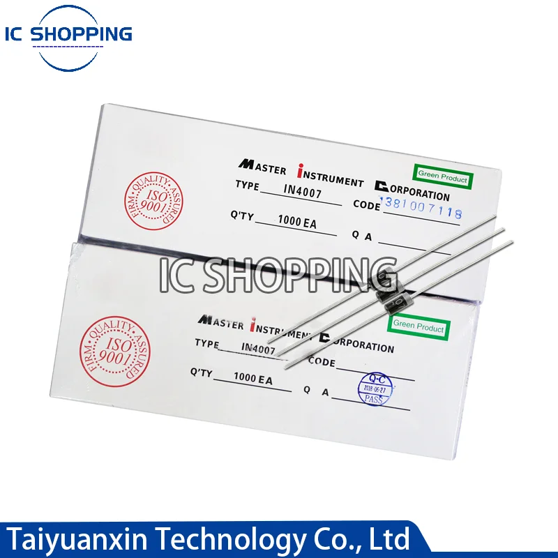 

250~1000PCS 1N4007 IN4007 UF4007 1N4001 1N4002 1N4004 1N5819 1N5408 5406 5402 1N5404 FR107 FR207 FR307 FR157 RL207 FR104 1N5822