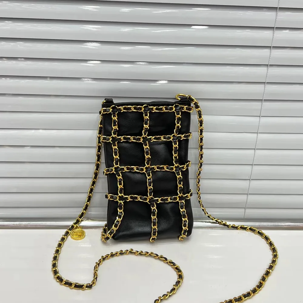 

Haute Couture 2022 Ladies Popular New Product Chain Weave Small Mobile Phone Bag, Chain Diagonal Mini Bag