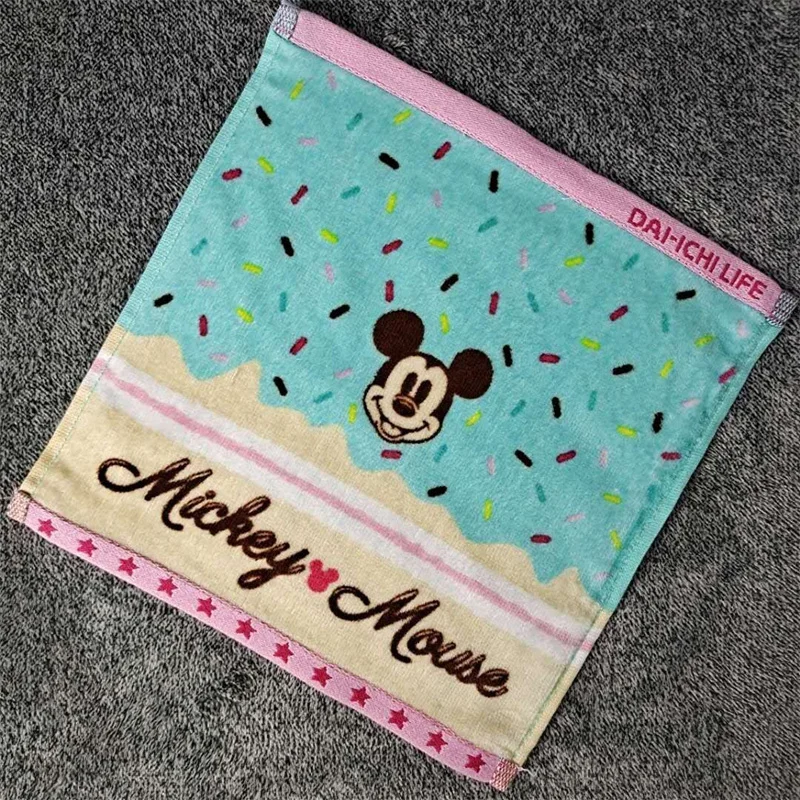 

Disney Cartoon Mickey Mouse Minnie SalivaTowel Small Square Towel Cotton Handkerchief For Kindergarten Children 25x25 cm
