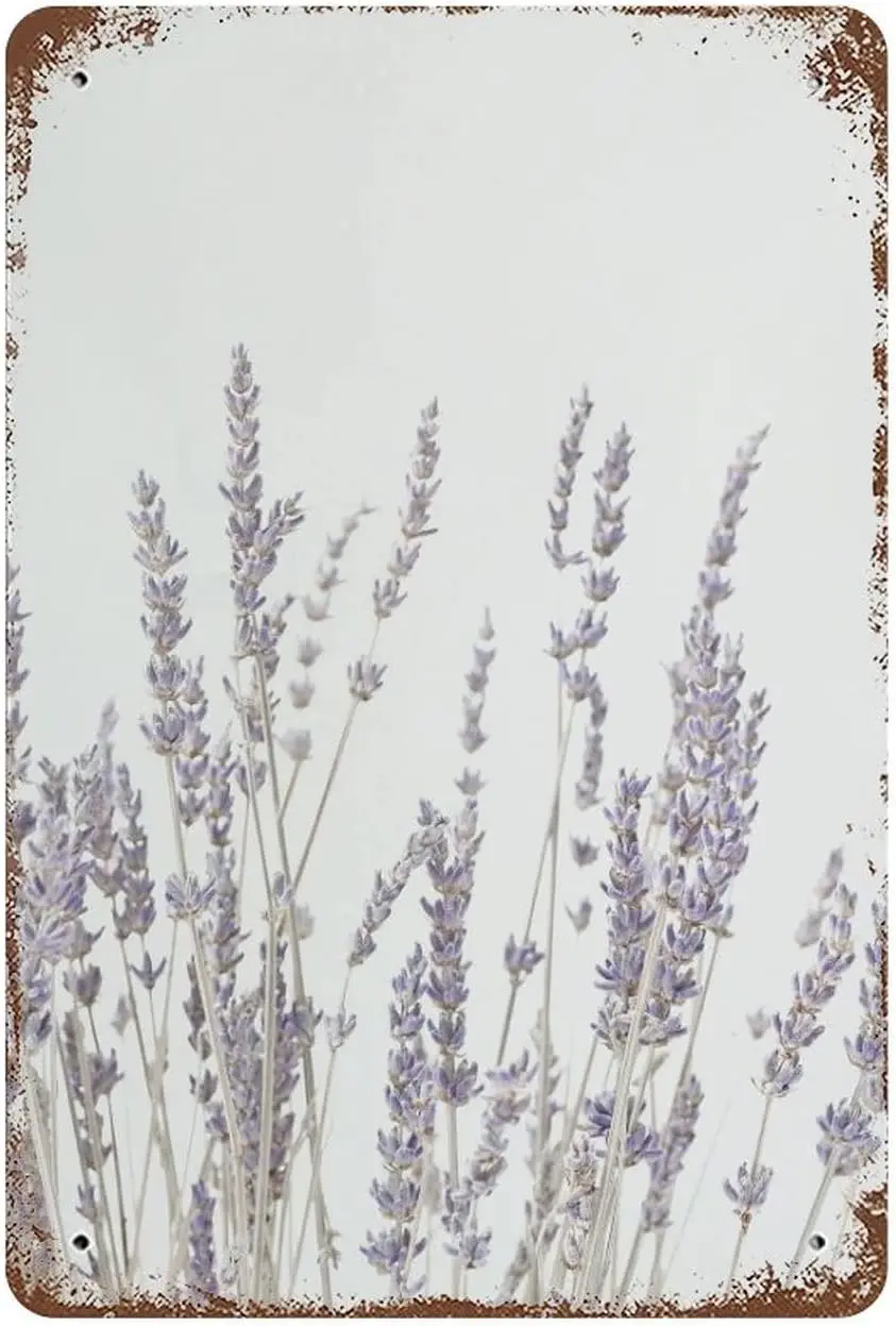 Anique Оловянная вывеска Лавандовое искусство Фиолетовый цветочный декор