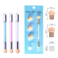 1 pc sponge nail brush for manicure smudge fashion silicone nails pen tools for diy art decoration