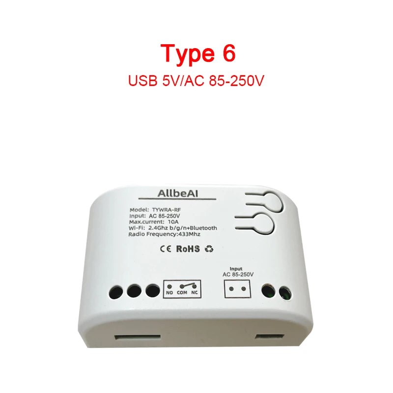 

Умный 1-канальный модуль Wi-Fi Tuya, 12 В, 24 В, 32 В постоянного тока, беспроводной дистанционный переключатель для ворот гаража, 1-канальный входной модуль реле для Alexa Alice