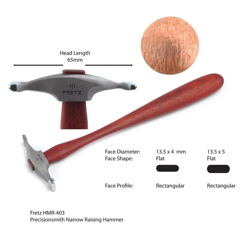 Молоток Fretz HMR-403 Super-Small Narrow Raising Hammer с двумя плоскими узкими поверхностями для текстурирования и выравнивания ювелирных изделий, полых форм и колец (art.: 3920da8079b33) - 3920da8079b33